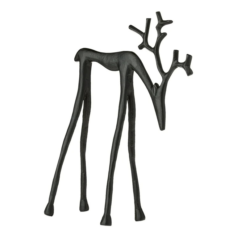 Small Metal Deer Tabletop Decoration, Black, 10", by Holiday Time | Walmart (US)