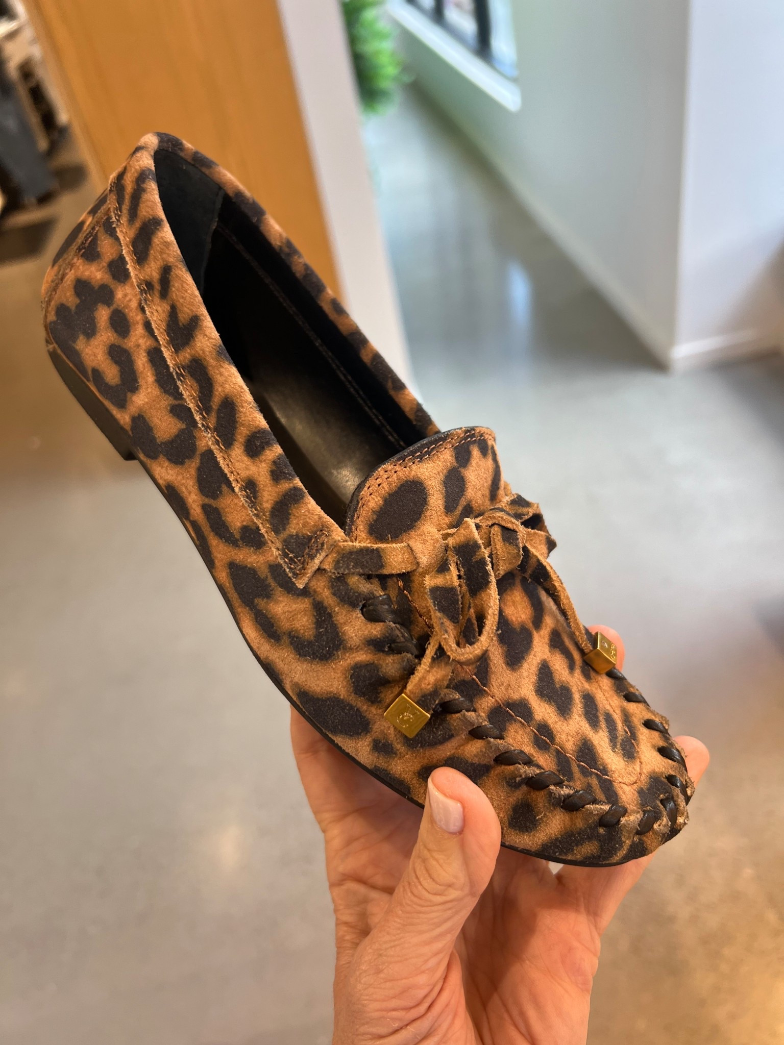 leopard moccasin 

#LTKOver40 #LTKootd #LTKSeasonal