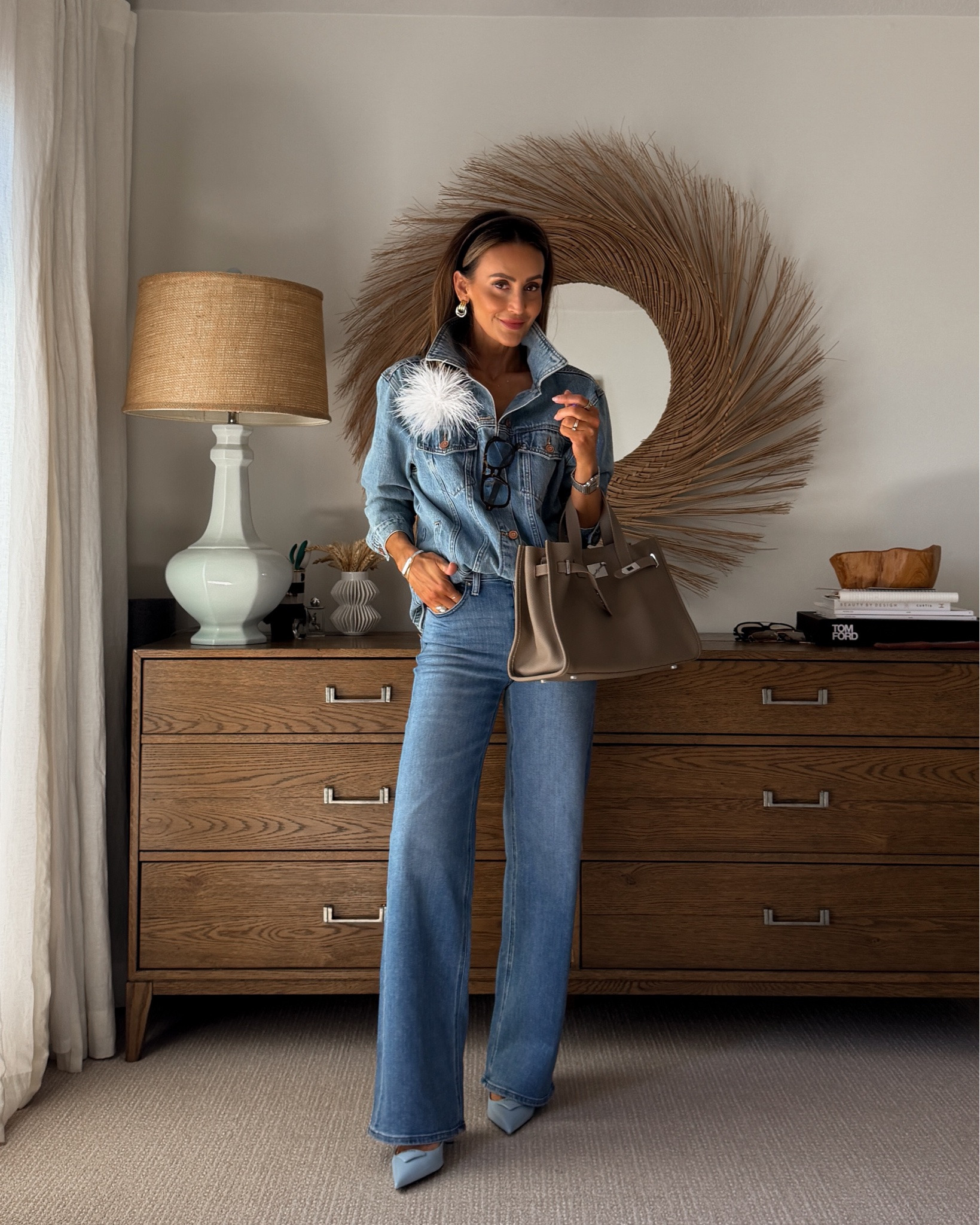 Chicest Denim on denim outfit! Add a brooche and statement earring to dress up the look! Denim jacket fits oversized - small
Jeans feel and fit like premium denim for $50 - tts/25

#LTKOver40 #LTKSeasonal #LTKootd