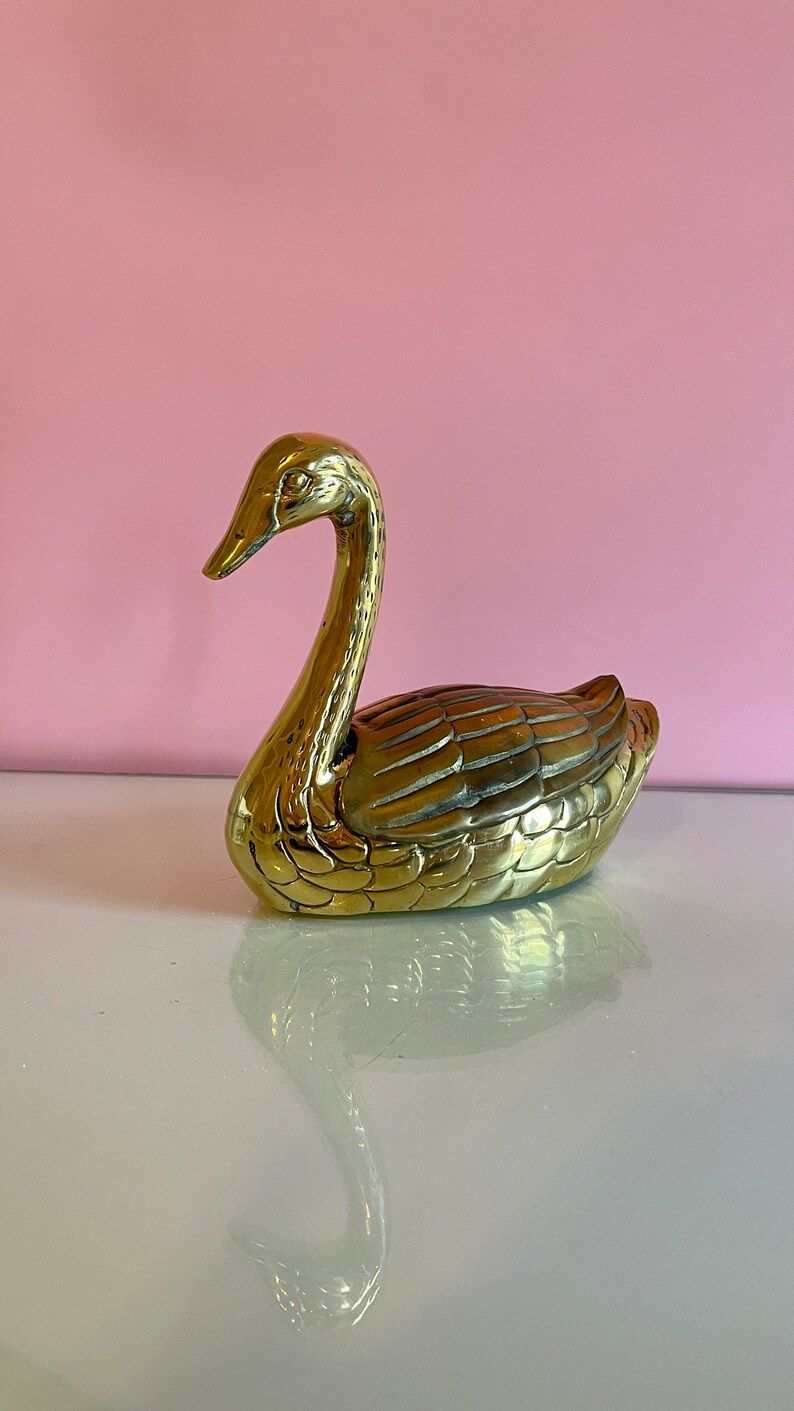 Vintage Brass Swan Figurine Vintage Swan Decor Brass Swan - Etsy | Etsy (US)