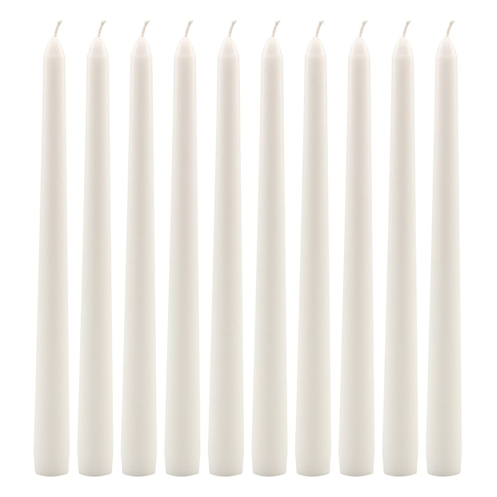 Stonebriar Tall 10" White Unscented Dripless 10 Count Taper Candles, 7 Hour Burn Time | Amazon (US)