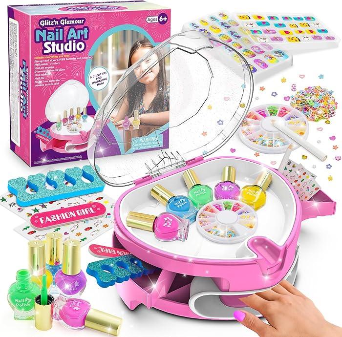 Kids Nail Polish Set for Girls, Nail Art Kit for Kids Ages 7-12, All-in-One Nail Salon with Nail ... | Amazon (US)
