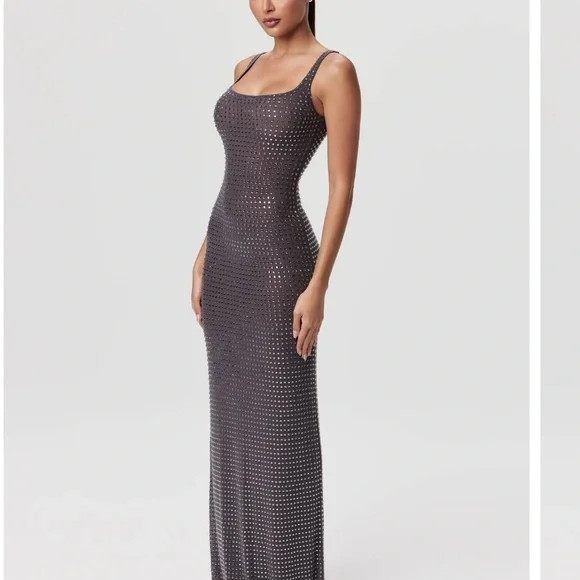 Naked Wardrobe Gray Ribbed Maxi Dress for Weddings | Poshmark