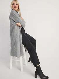 Long Slouchy Double-Breasted Coat for Women | Old Navy (US)
