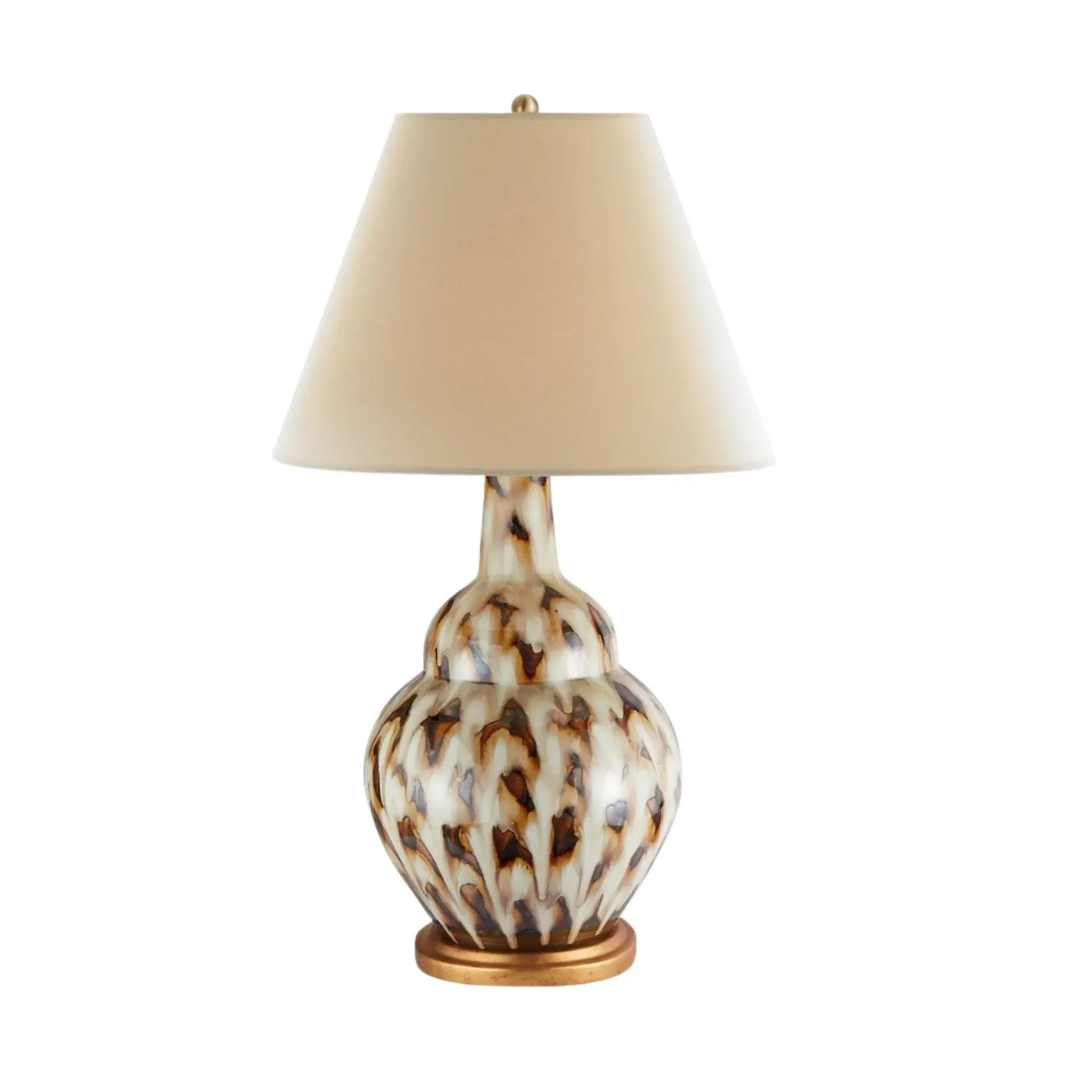 Ceramic Pheasant Feather Lamp in Brown | The Well Appointed House, LLC