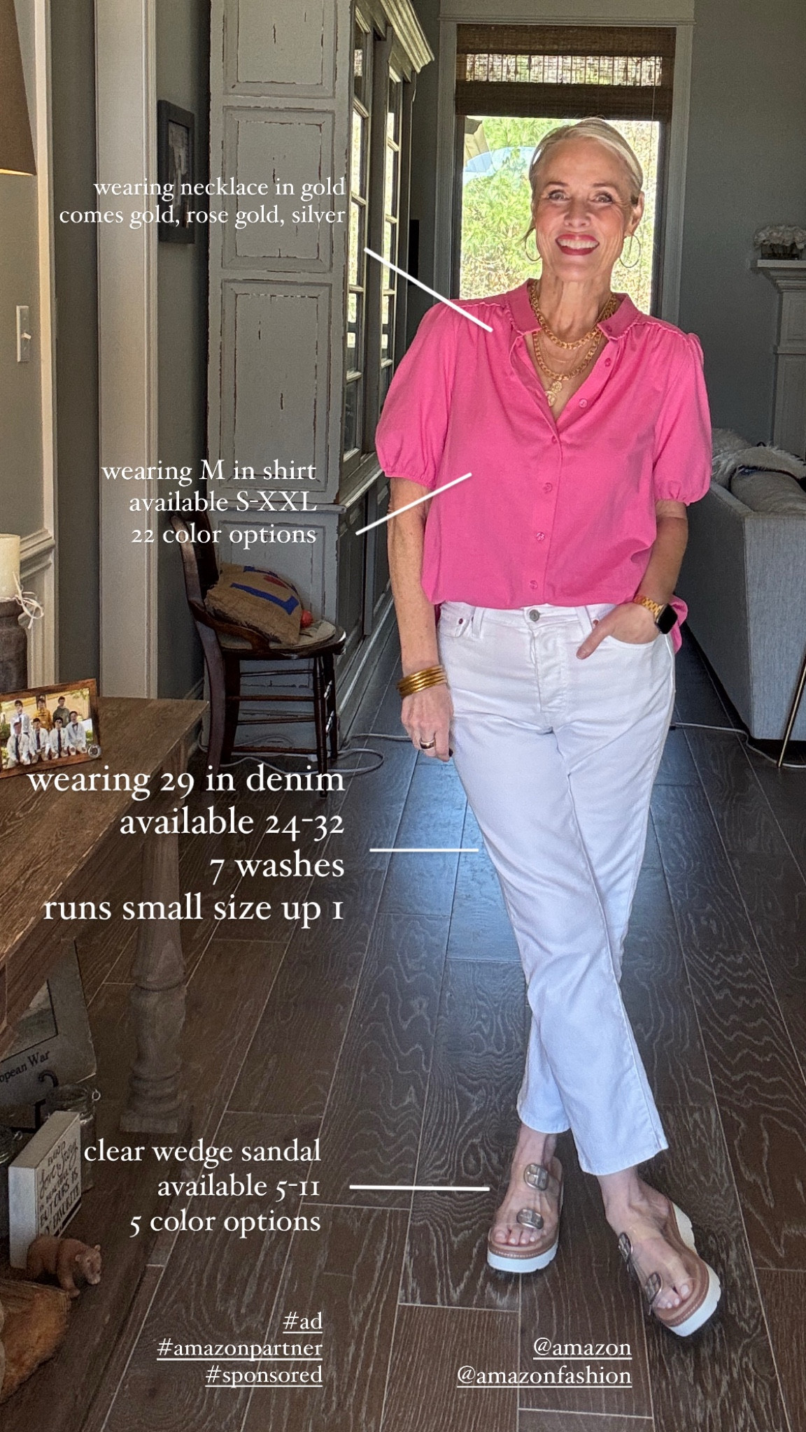 Another round of Lauren’s Amazon Favorites, but this time we’re talking spring transition pieces. This outfit is a good one—simple, stylish, and full of my go-to staples.

This top was so good last year in white that I had to grab another color. The quality is amazing and gives boutique vibes for a fraction of the price. Paired with my favorite white Levi’s wedgie jeans, my go-to clear platform sandals, and my all-time favorite Amazon necklace (available in gold, silver, and rose gold). Of course, I’m also wearing my everyday Amazon earrings and bracelets.

You can shop everything from this look through my LTK page.

@amazon
@shop.LTK

#ad
#founditonamazon 
#liketkit 
#LTKxAmazon 
#amazonfashion 
#SpringStyle 
#Over50Style
#MidlifeStyle
#laurenoggsgee 
#getyourcolonoscopy


#LTKOver40 #LTKWatchNow #LTKStyleTip