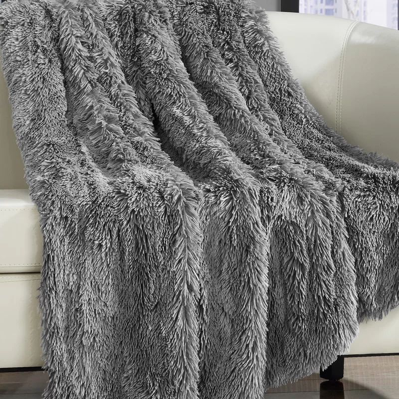 Kostya Shaggy Faux Fur Supersoft Ultra Plush Decorative Throw | Wayfair North America