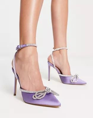 Steve Madden Viable heeled shoes in lilac satin | ASOS | ASOS (Global)