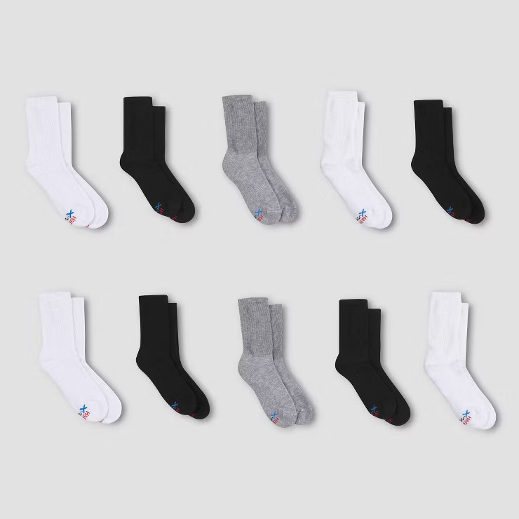 Hanes Boys' X-Temp Crew 10pk Athletic Socks - Color May Vary | Target