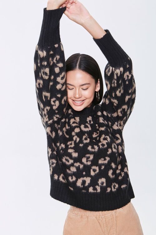 Fuzzy Leopard Print Sweater | Forever 21 (US)