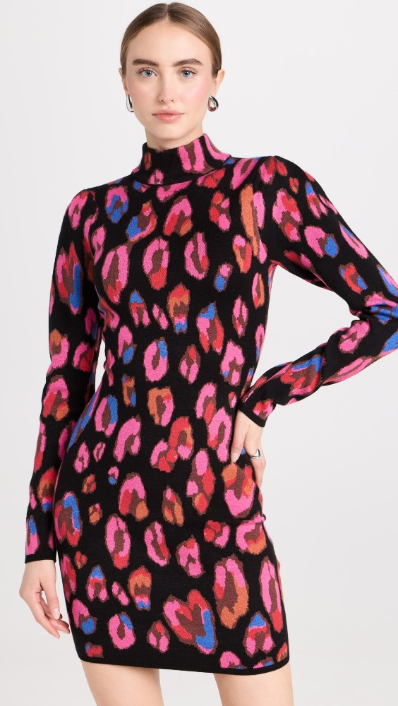 FARM Rio Iridescent Leopards Cut Out Knit Mini Dress | Shopbop | Shopbop