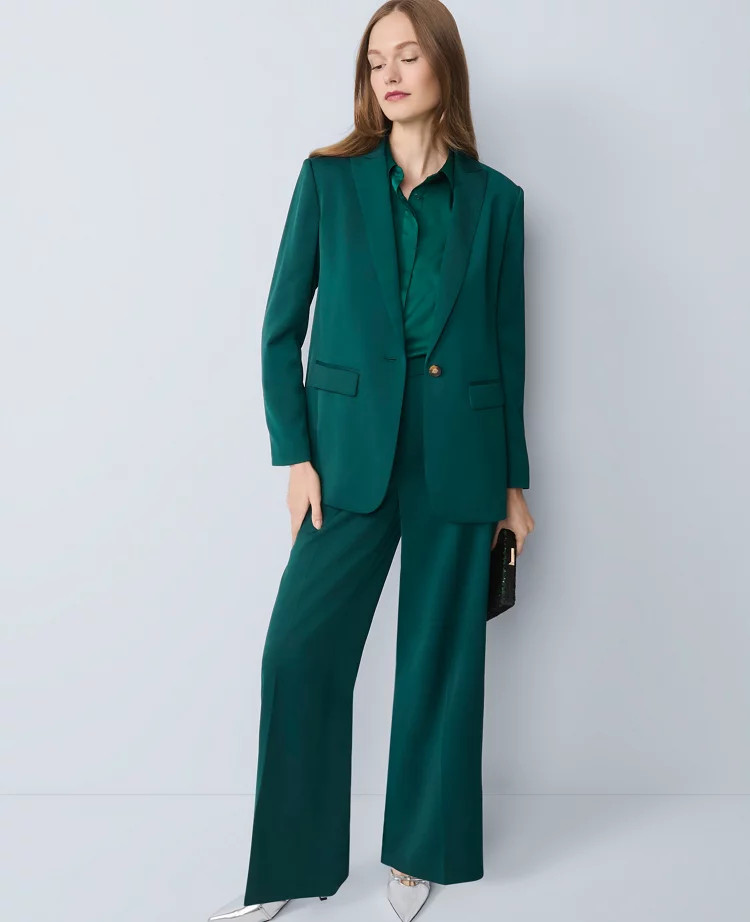 The Side Zip Pant in Satin | Ann Taylor