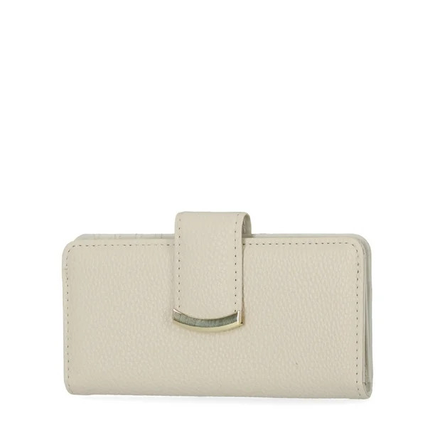 Time and Tru Women's Alexandra Slim Wallet Vinyl Cream | Walmart (US)