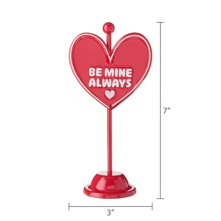 Metal Be Mine Always Heart Tabletop Sign, Red, 7", Valentine's Day by Way To Celebrate | Walmart (US)