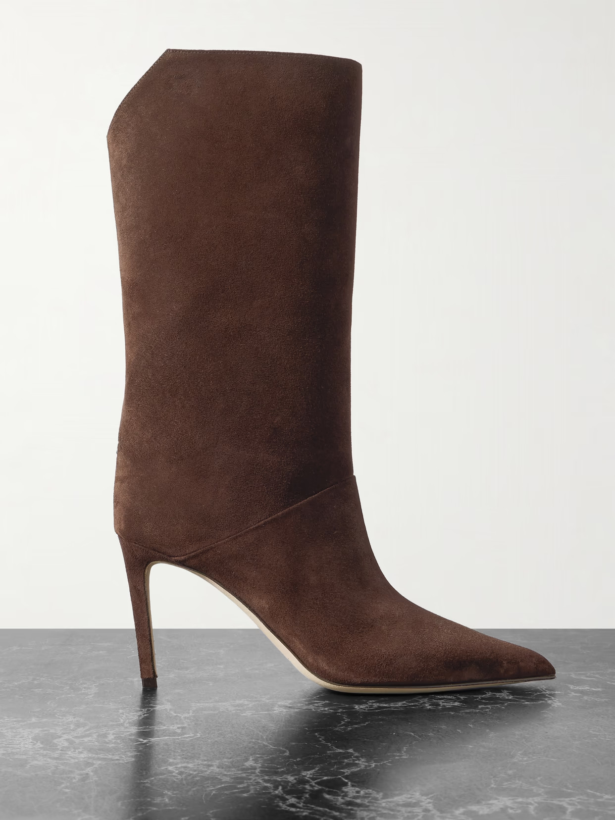 Jimmy Choo - Beren 85 Suede Boots - Brown | NET-A-PORTER (US)