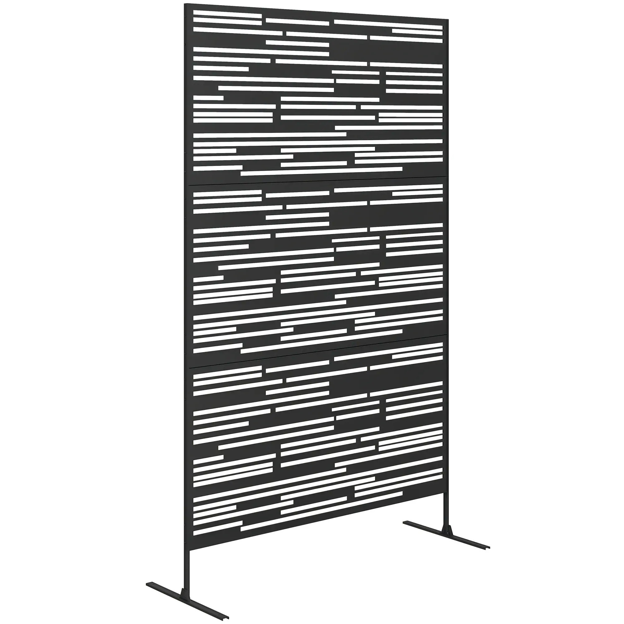 Outsunny Metal Outdoor Privacy Screen 78in H x 48in W Decorative Privacy Fence Screen Black one_size | 84J-040V00BK | Lowe's