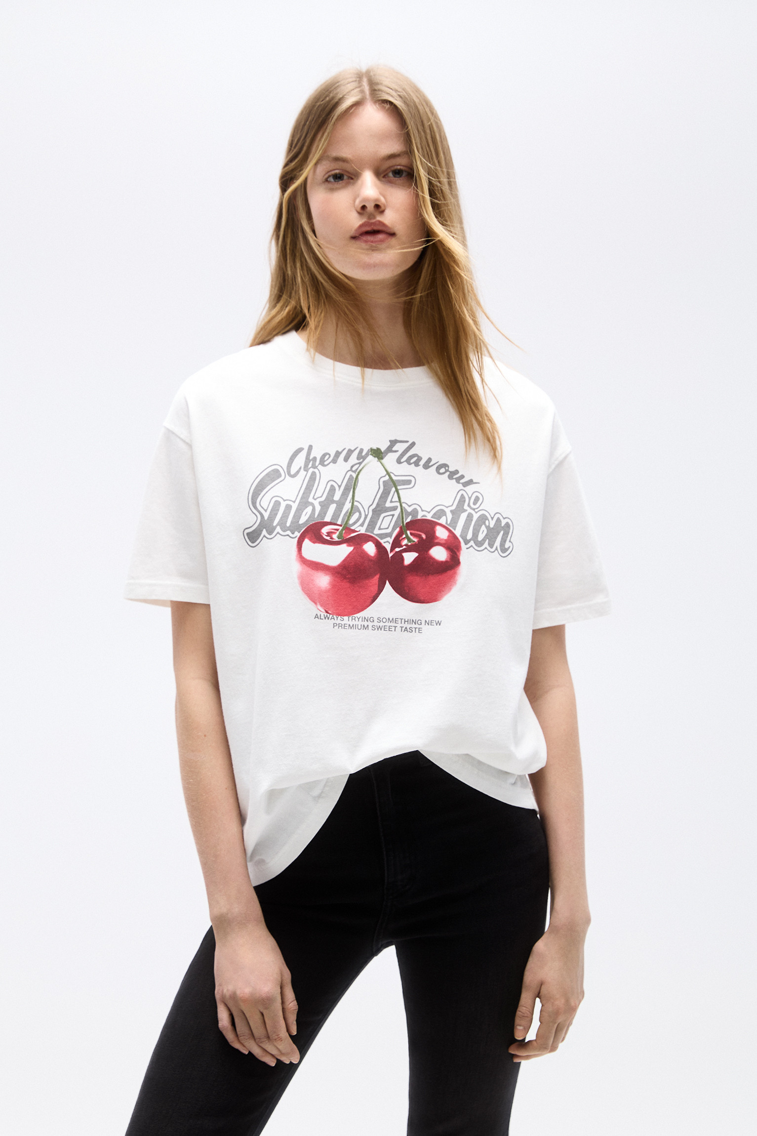 Cherry graphic T-shirt | PULL and BEAR UK