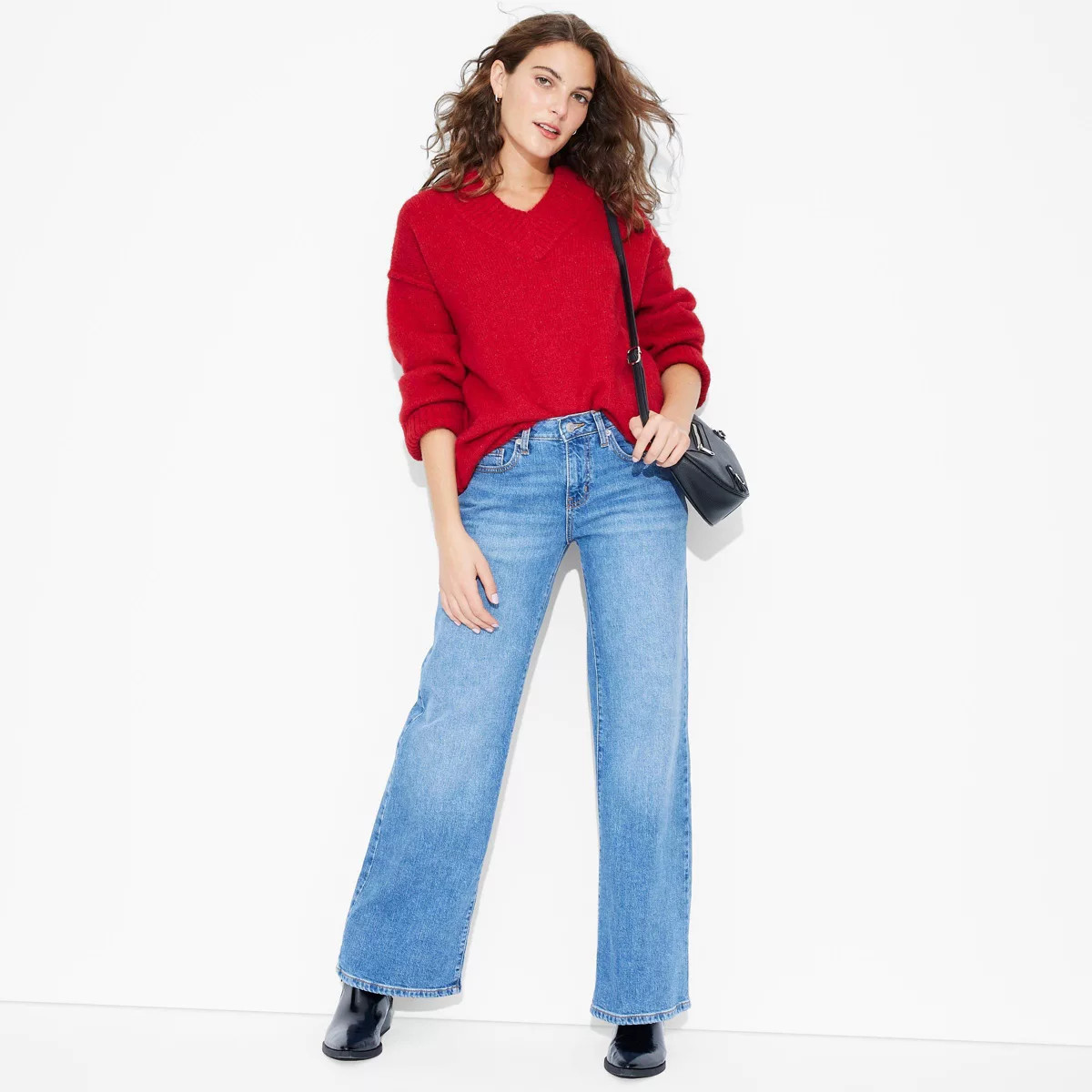 Women's Oversized V-Neck Pullover Holiday Sweater - Wild Fable™ | Target