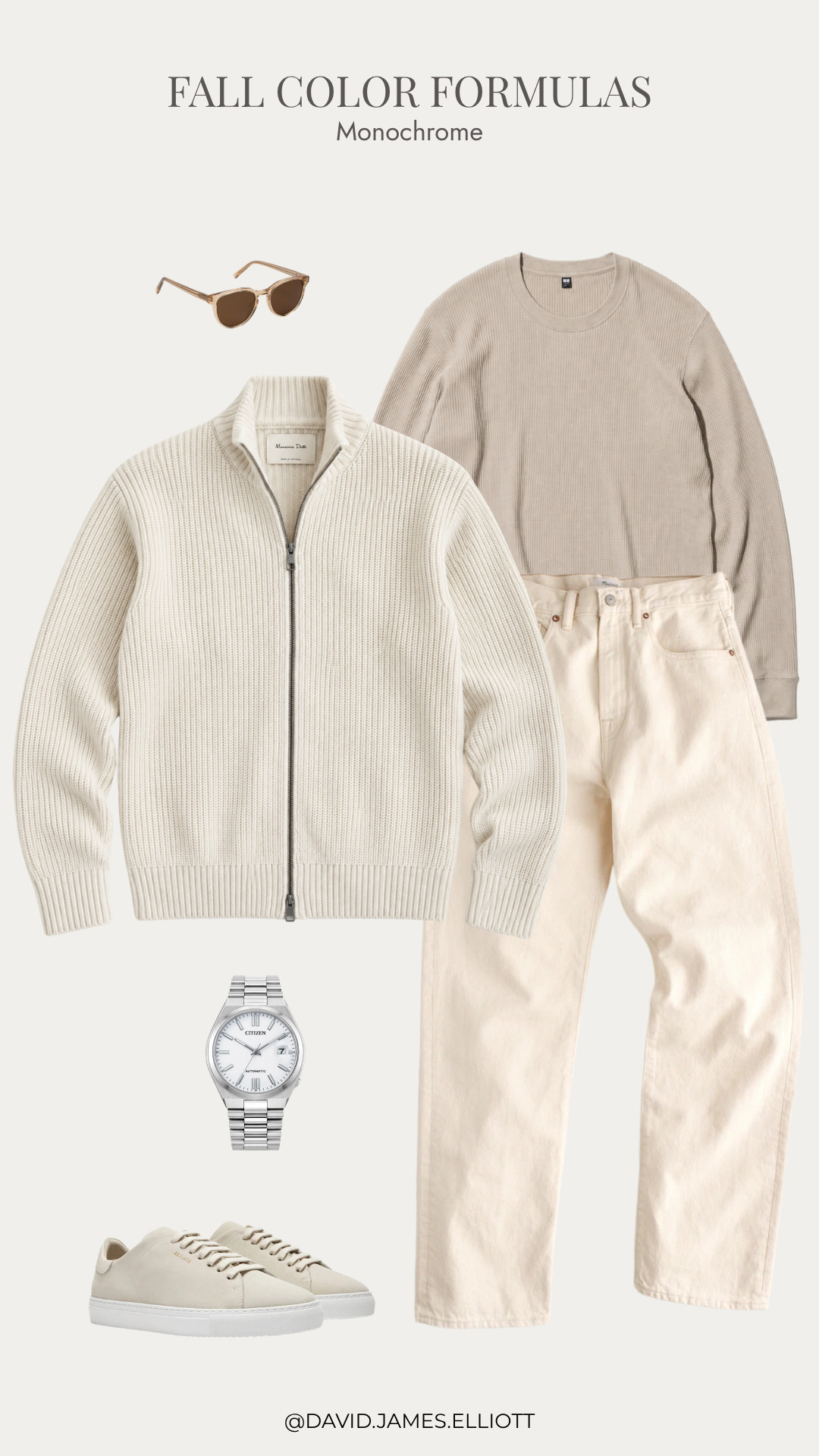 cream monochrome outfit for men fall 2026.  

 #LTKMens