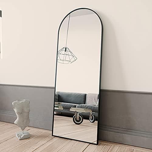 BEAUTYPEAK 58"x18" Full Length Mirror Arch Floor Mirror Wall Mirror Hanging or Leaning Arched-Top... | Amazon (US)
