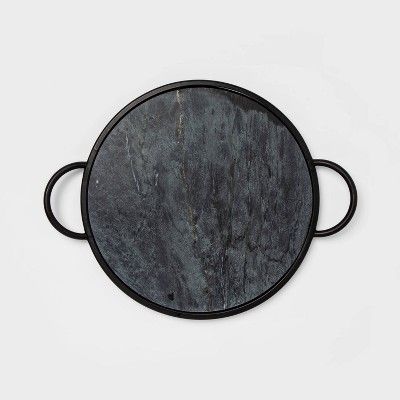 17" x 1.2" Round Marble Tray Black - Project 62™ | Target