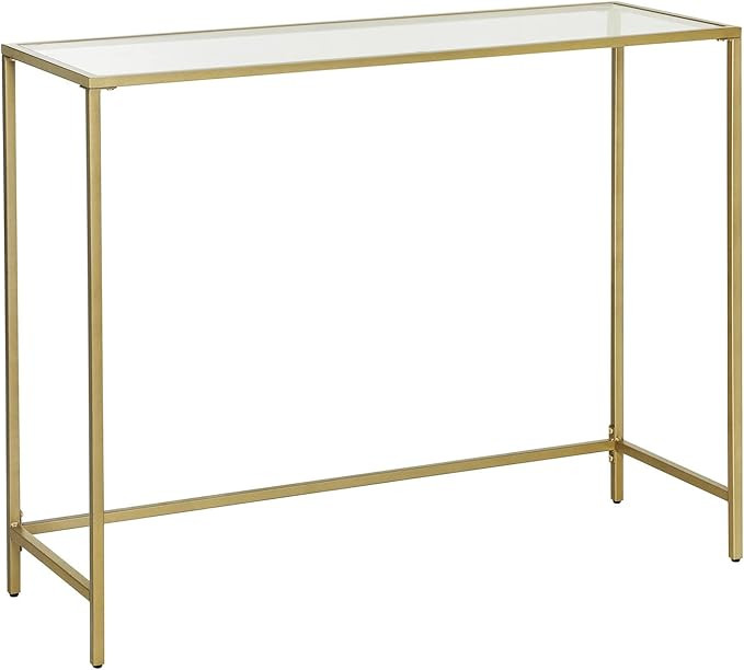 VASAGLE 39.4 Inches Console Table, Tempered Glass Sofa Table, Modern Entryway Table, Metal Frame,... | Amazon (US)