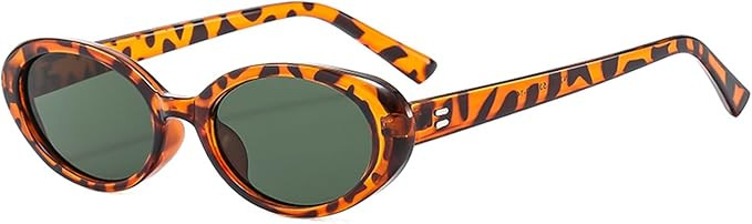 YAMEIZE Retro 90s Small Oval Sunglasses - for Women Men Classic Style Oval Glasses Vintage Shades... | Amazon (UK)