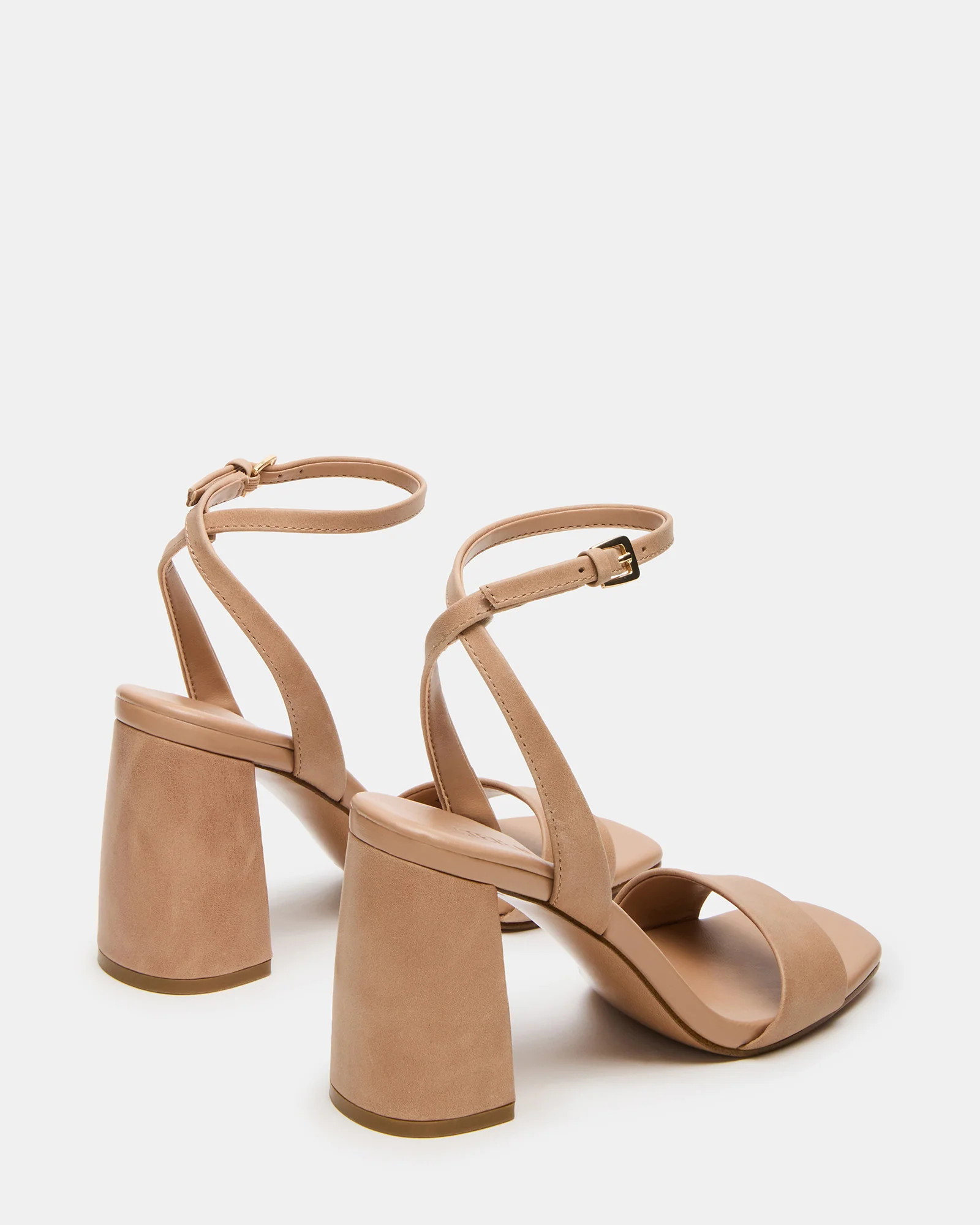 MESSA Natural Leather Square-Toe Block Heel | Women's Heels | Steve Madden (US)