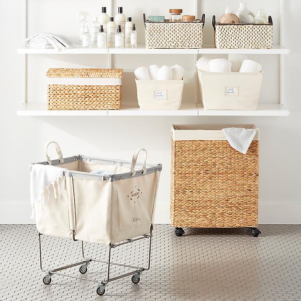 Steele Canvas Small Laundry Cart Natural/Grey | The Container Store