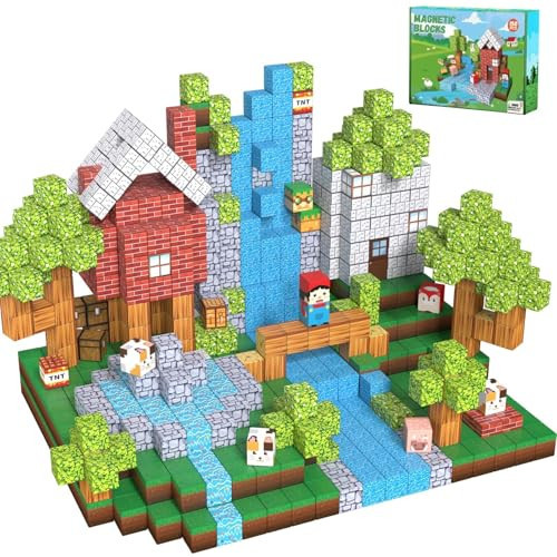 Magnetic Building Blocks for Kids - 150pcs Magnetic Cubes Tiles, STEM Montessori Educational Construction Toys for Toddlers Boys & Girls Ages 3-4, 5-10 Year Olds Christmas Birthday Gifts Stacking Toy | Amazon (US)