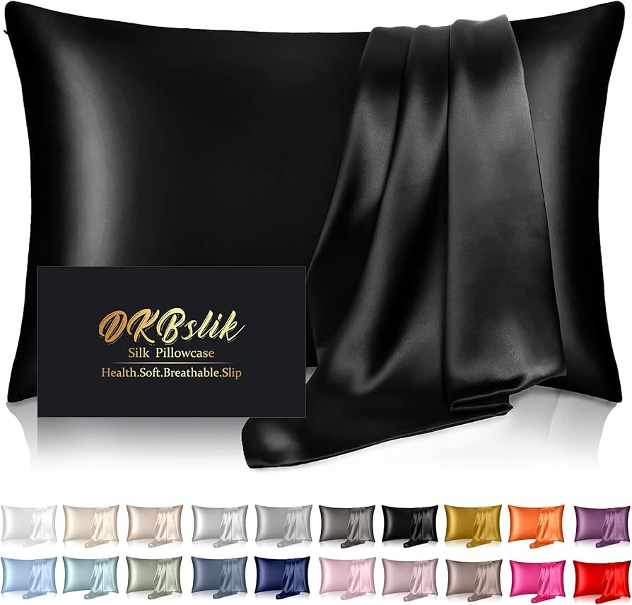 Silk Pillowcase for Hair and Skin, Mulberry Silk Pillow Cases Standard Size, Cooling Beauty Sleep... | Amazon (US)