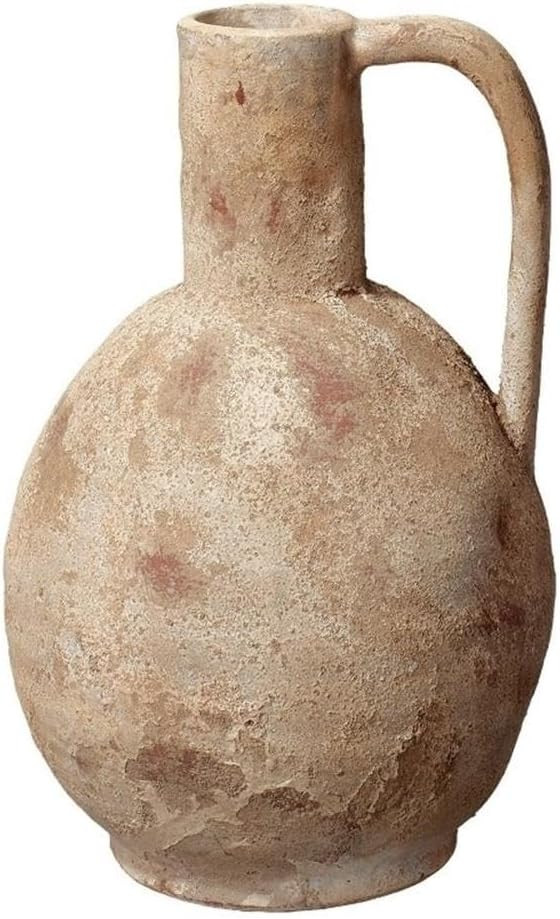 Maklaine Coastal Ceramic Decorative Vase, 11 in x 7 in, Antique Hazelnut Brown Finish, Handmade O... | Amazon (US)