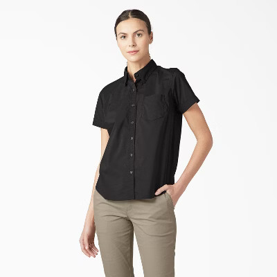 Dickies Women’s Button-Up Shirt, Black (BK), S,S | Target