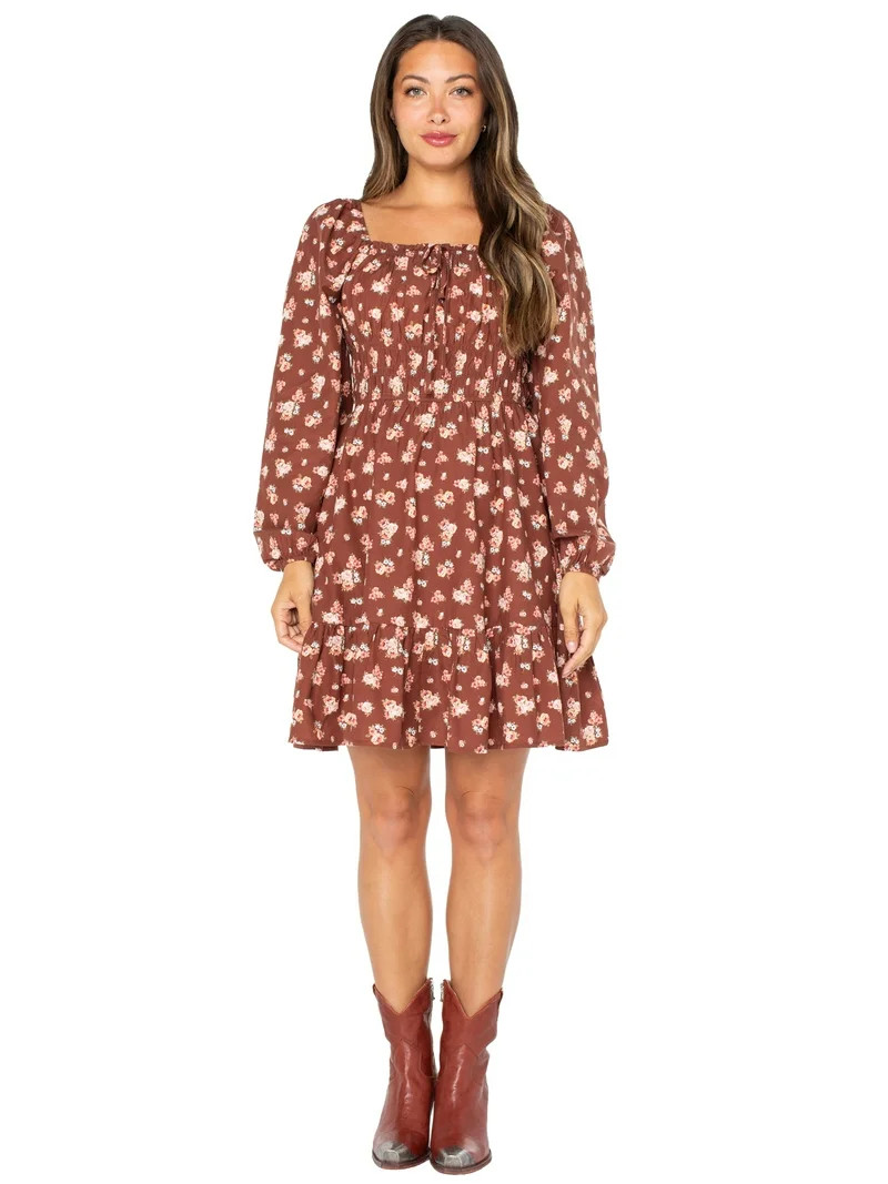 Celebrity Pink Juniors Long Sleeve Woven Dress | Walmart (US)