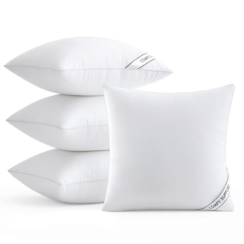 MIULEE 18x18 Inch Pillows Inserts, Pack of 4 Down Alternative Virgin Filling Comfy Support Throw Pillows for Sofa Couch Bed | Amazon (US)