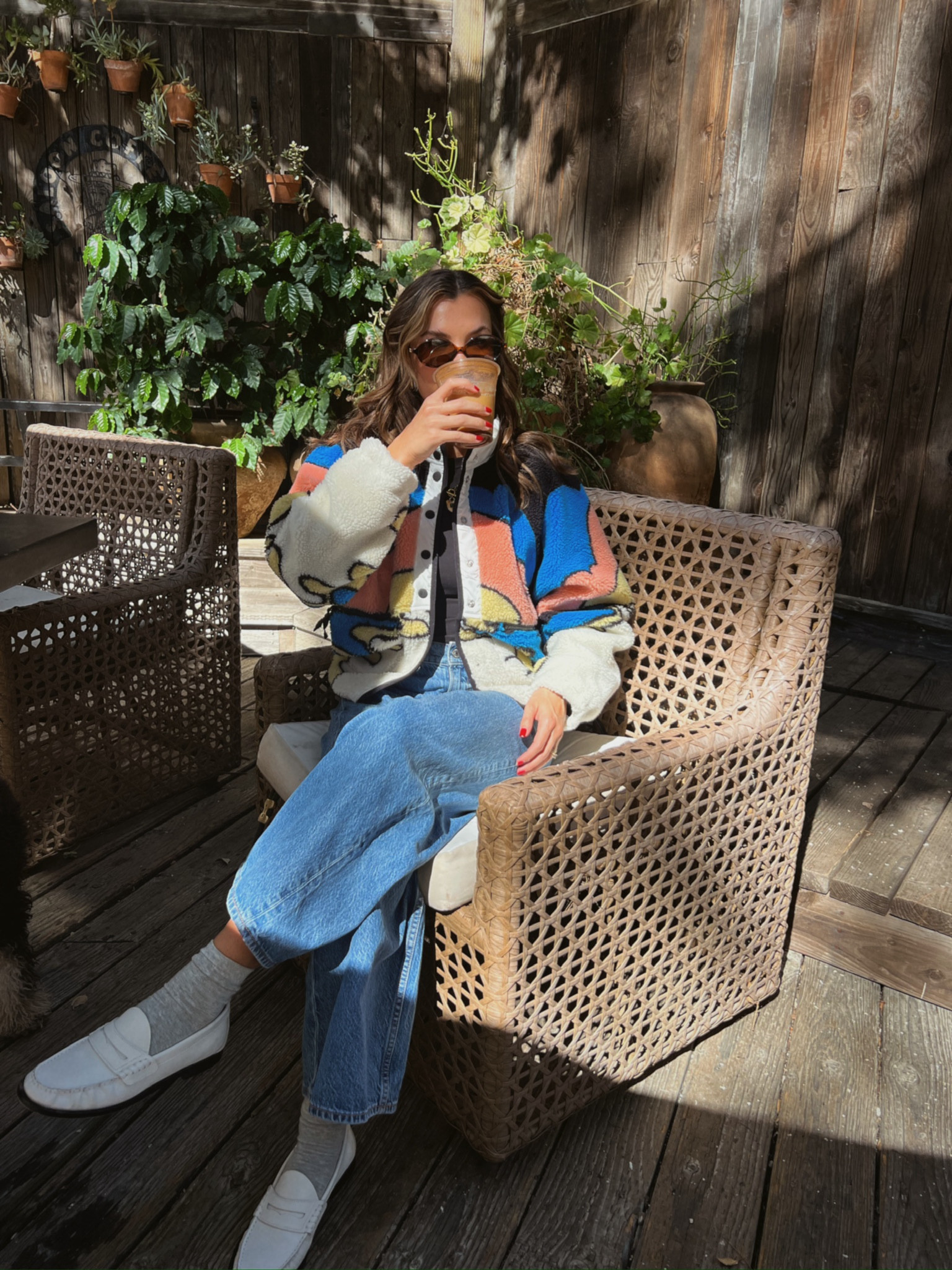 Fall morning coffee run ☁️🦋☕️
Size small in the top + Jacey and 25 in jeans! 

#fallfashion #falloutfit #freepeople 

#LTKFindsUnder100 #LTKStyleTip #LTKFindsUnder50