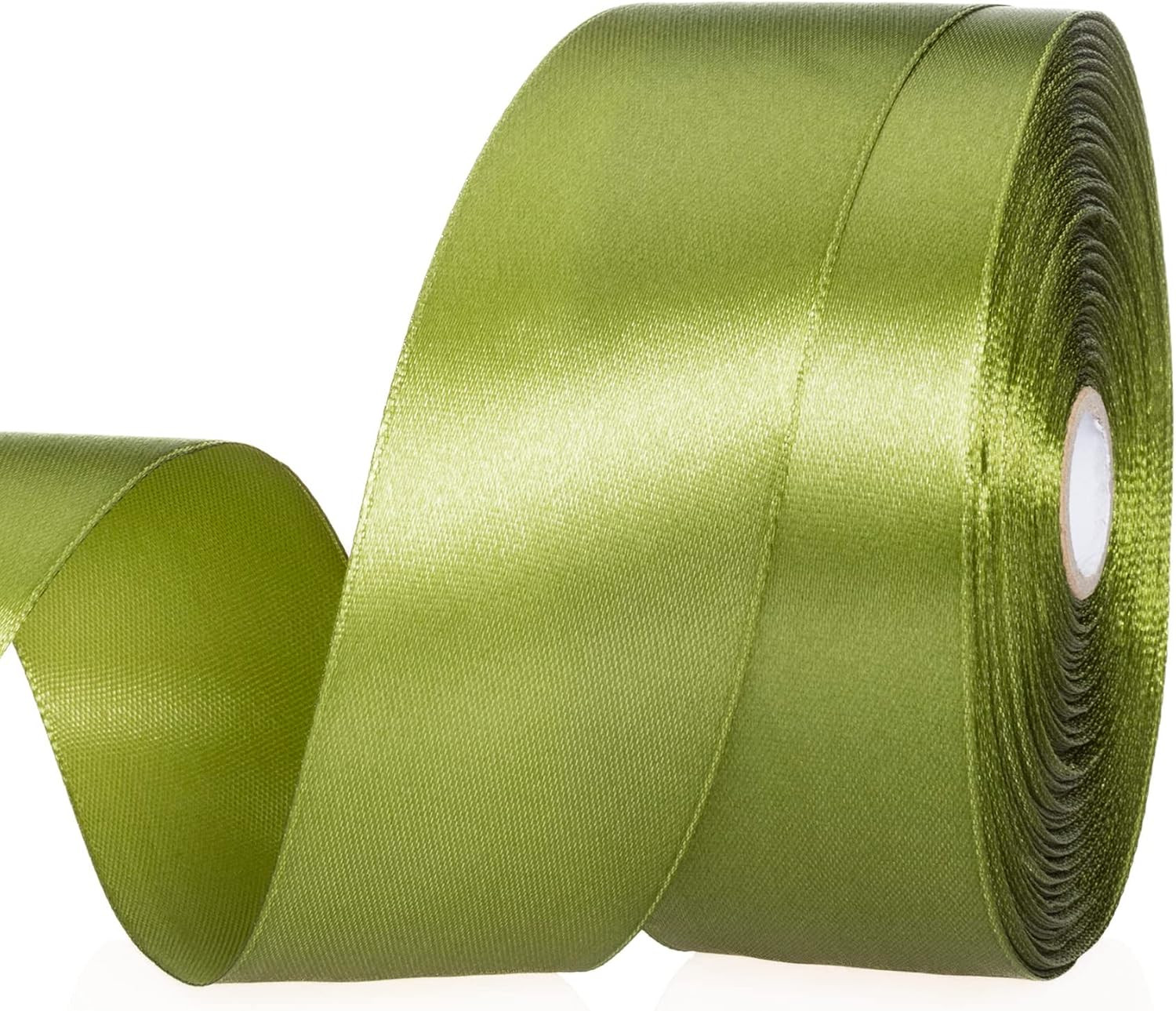 YASEO 1 1/2 Inch Moss Green Solid Satin Ribbon for Gift Wrapping, 50 Yards | Amazon (US)