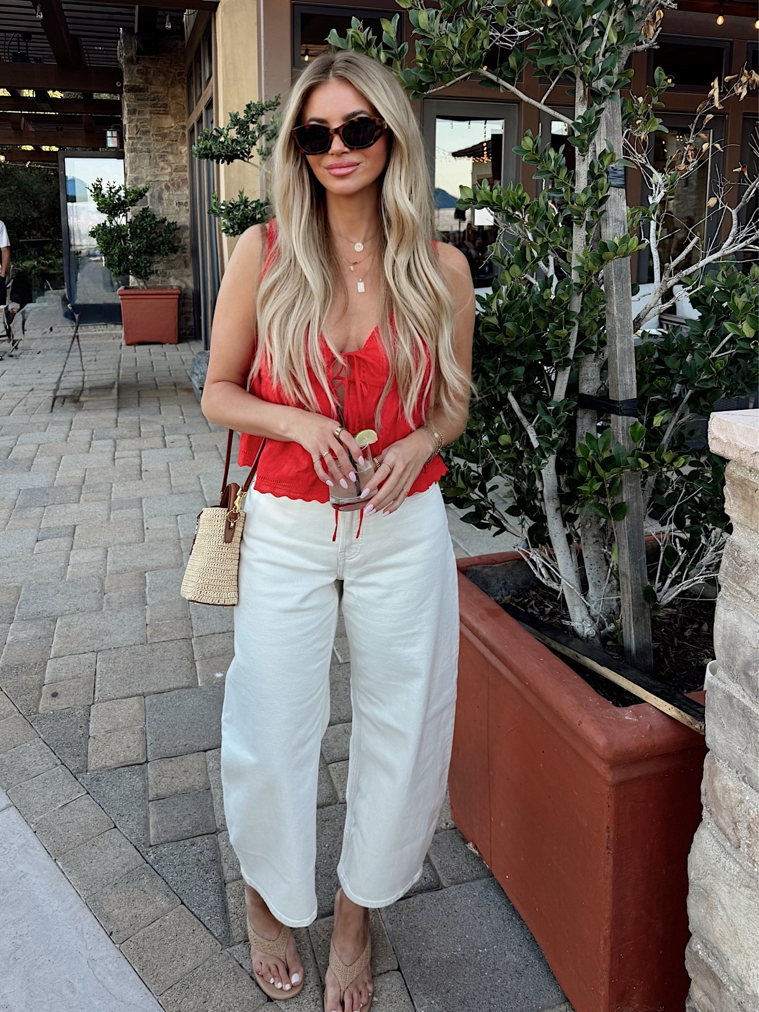 My top is 35% off with code AMBERSAVE35 / wearing size small 
Jewelry is 25% with AMBER25
Size 27R in denim

#LTKootd