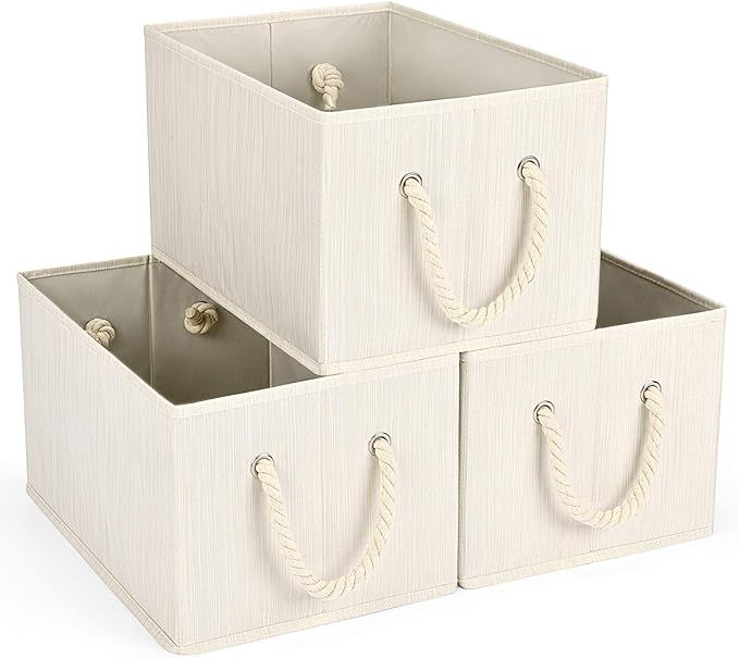 MaidMAX Cloth Storage Baskets Bins Cubes, 14.4×10×8.4'' Storage Shelf Basket Drawer Organizers ... | Amazon (US)