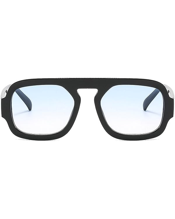 Retro Square Sunglasses Women Fashion Gradient Shades UV400 Men Punk Blue Green Sun Glasses N47 | Amazon (US)