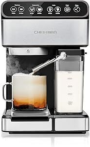 Chefman 6-in-1 Espresso Machine,Powerful 15-Bar Pump,Brew Single or Double Shot, Built-In Milk Fr... | Amazon (US)