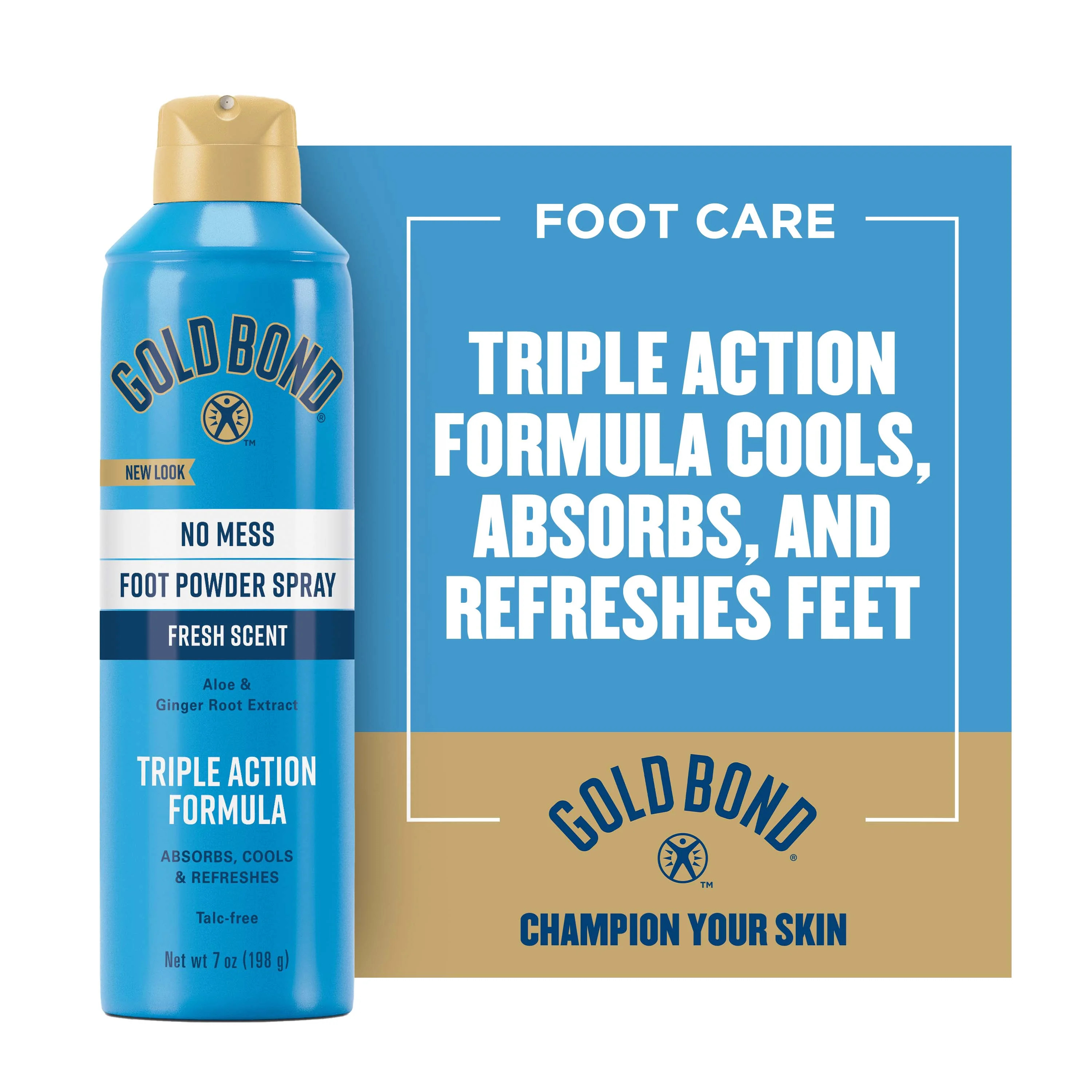 Gold Bond No Mess Talc-Free Foot Powder Spray, 7 oz., Fresh Scent - Walmart.com | Walmart (US)