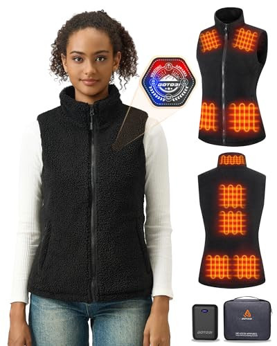 GOTOBI Fuzzy Fleece Heated Vest for Women with 7.4V 16000mAh Battery, Ergonomics Heating System, 9 Zones Womens Heated Vest | Amazon (US)
