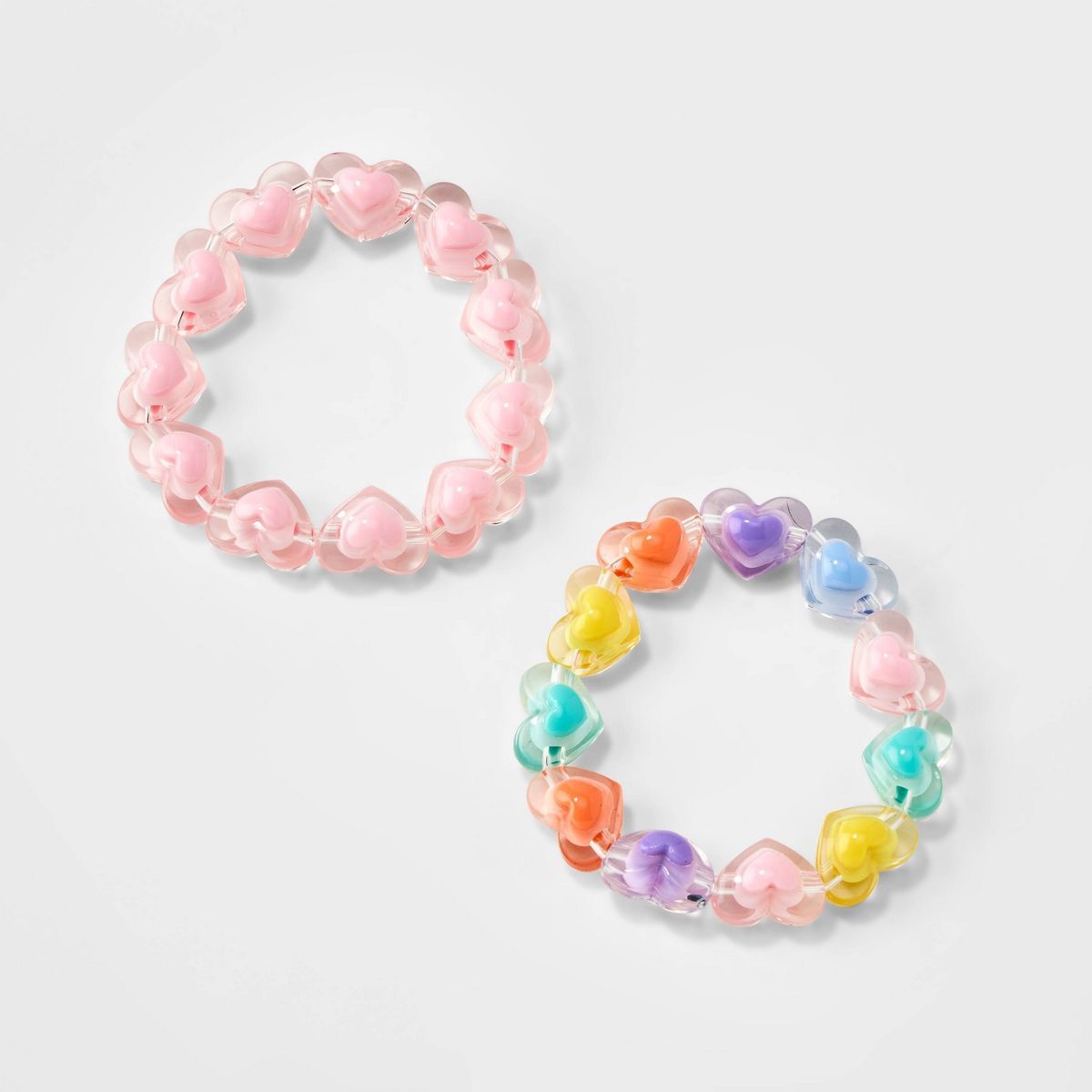 Girls' 2pk Stretch Bracelet Set with Heart Beads - Cat & Jack™ | Target
