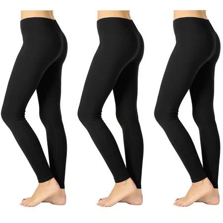 3 Womens Leggings Ankle Length Footless Seamless Pant Stretch Opaque Black ! | Walmart (US)