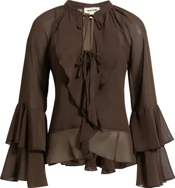 Chiffon Ruffle Trim Top | Nordstrom