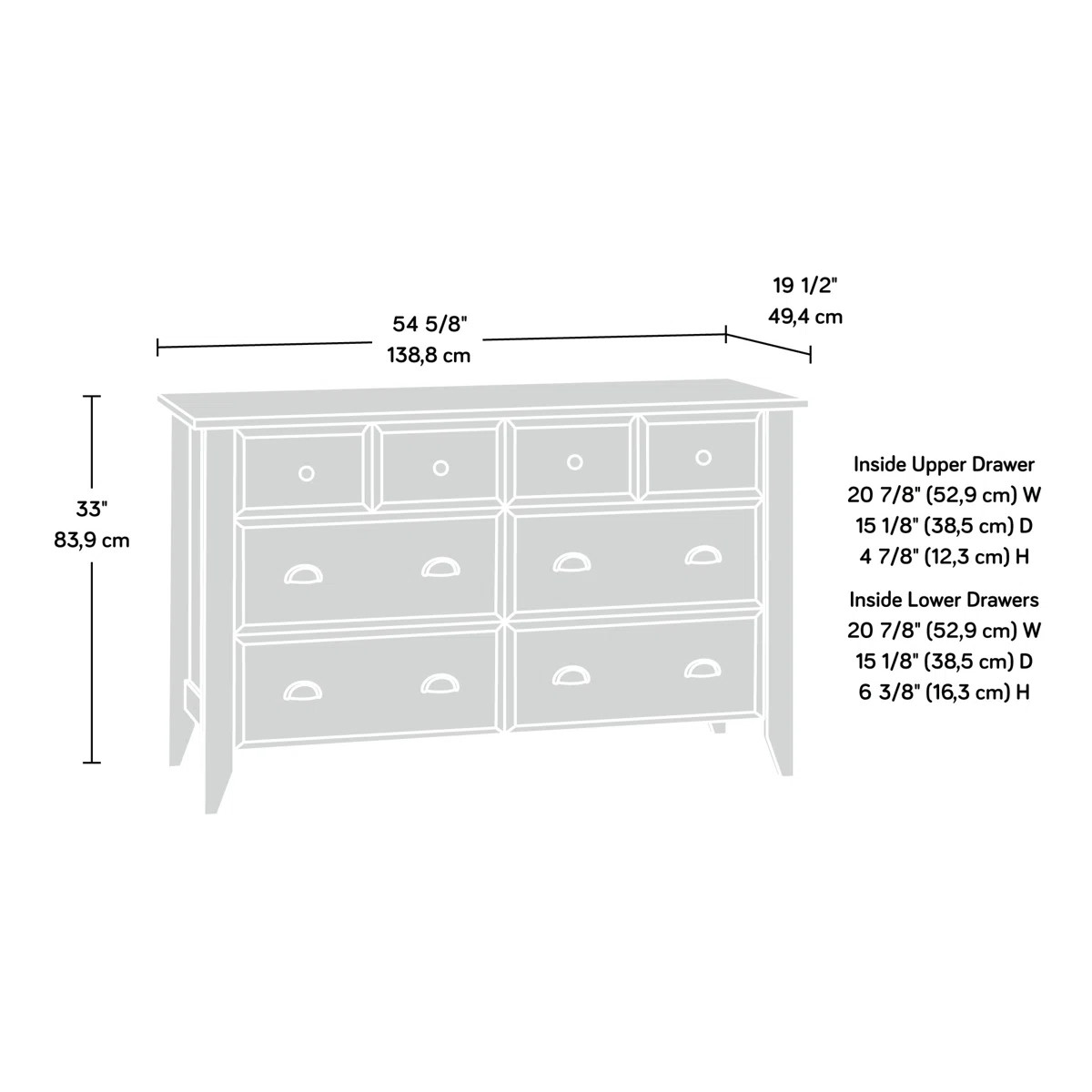 Georgete 54.65'' W 6 - Drawer Dresser | Wayfair North America
