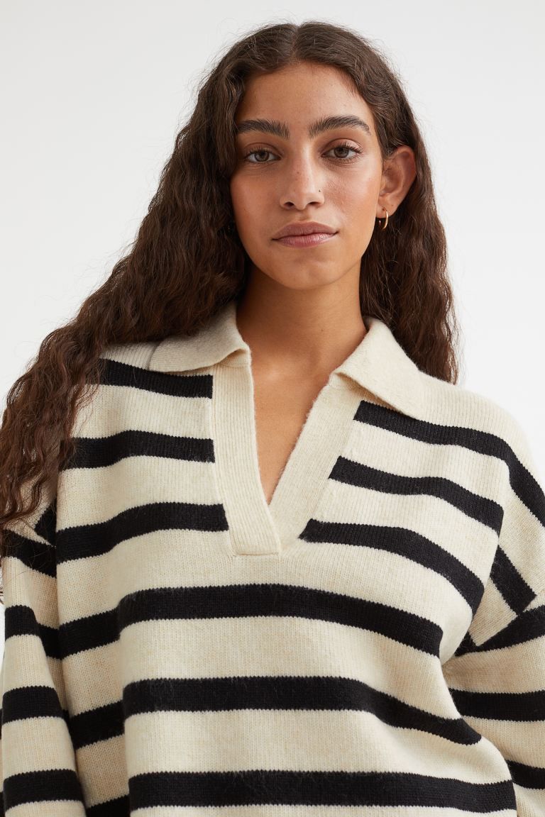 Fine-knit Collared Sweater | H&M (US)