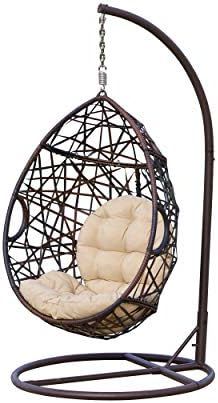 Christopher Knight Home CKH Wicker Tear Drop Hanging Chair, Brown | Amazon (US)