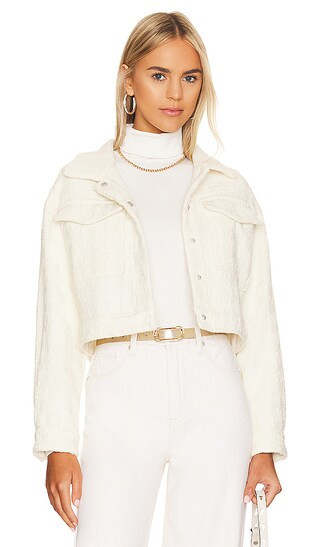 Tweed Cropped Jacket in Vanilla Creme | Revolve Clothing (Global)
